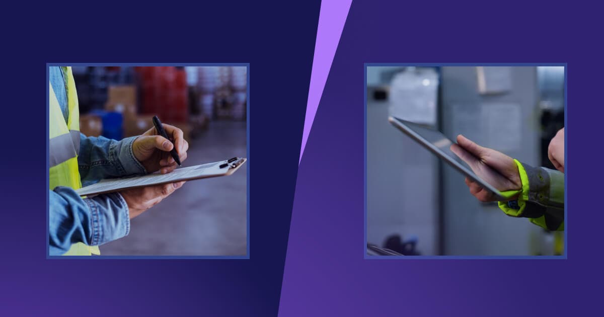 factory manager using qms tool on his tablet