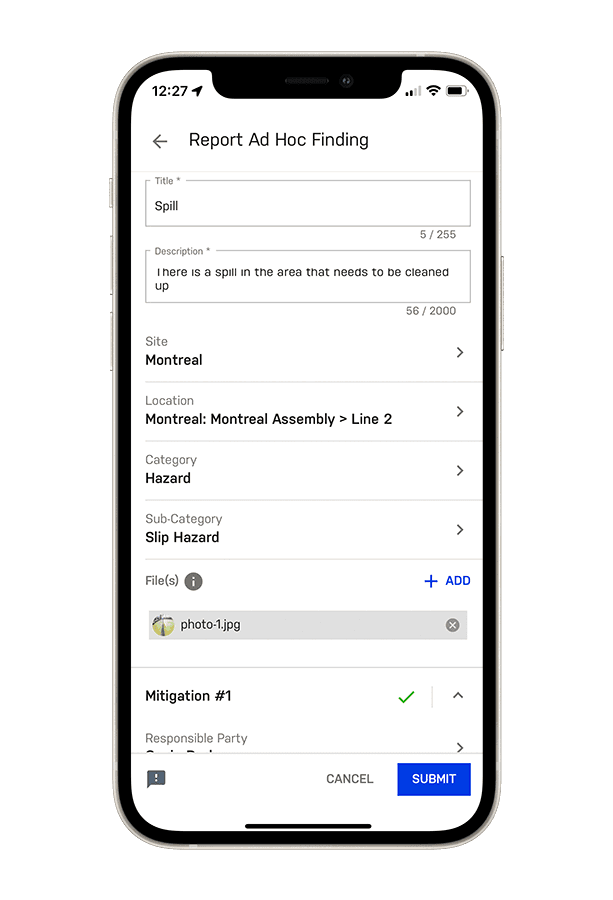 EASE Audit AdhocSafetyHazard IPhone12Pro S