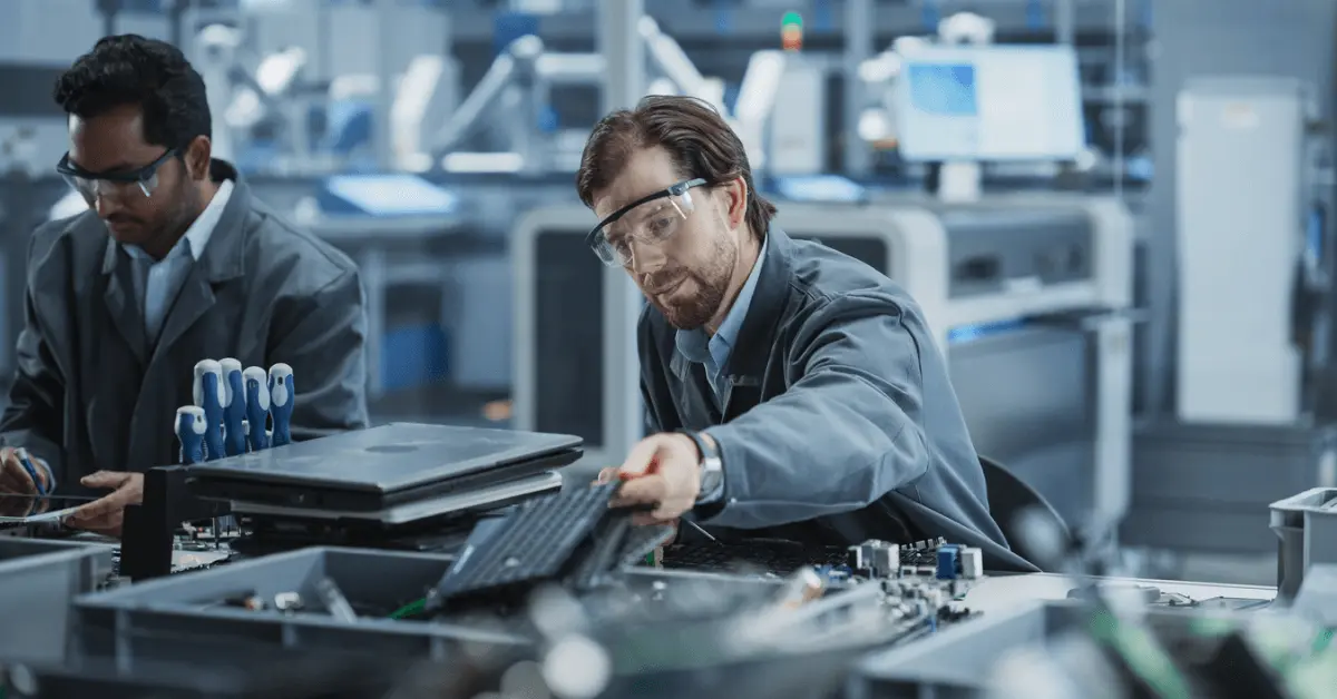 Manufacturing worker calculating mtbf va mttf metrics