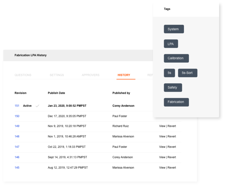 Layered process audit software chosen by manufactuers ease io