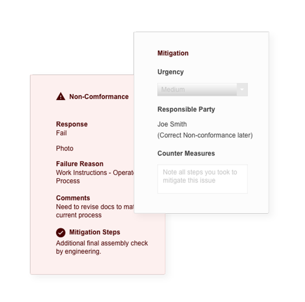 EASE Non-conformance and mitigation tracking
