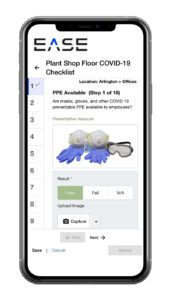 EASE COVID-19 Conduct Audit Phone Mockup Small EASE COVID-19 Conduct Audit on Smart Phone