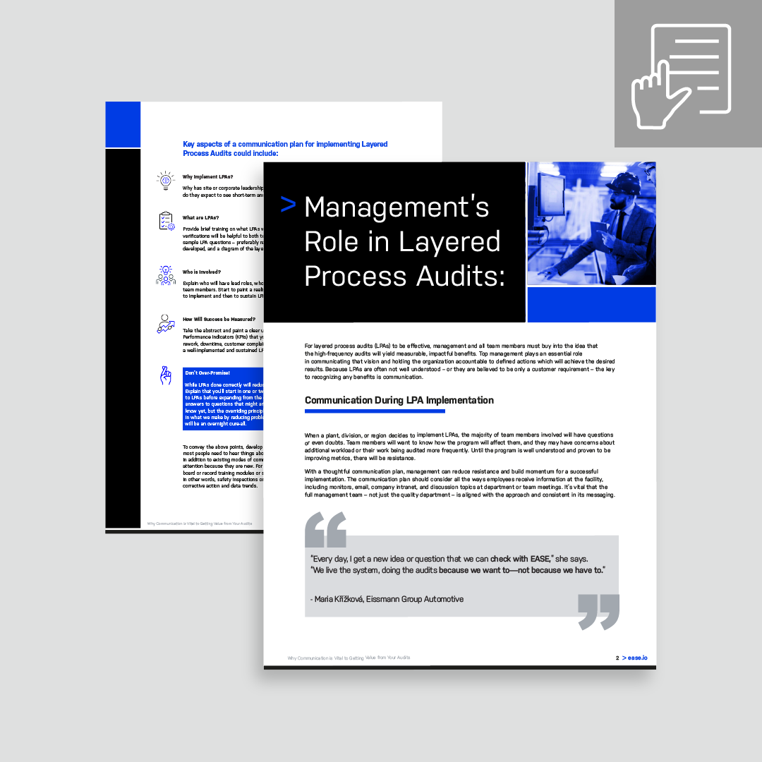 Management’s Role in Layered Process Audits