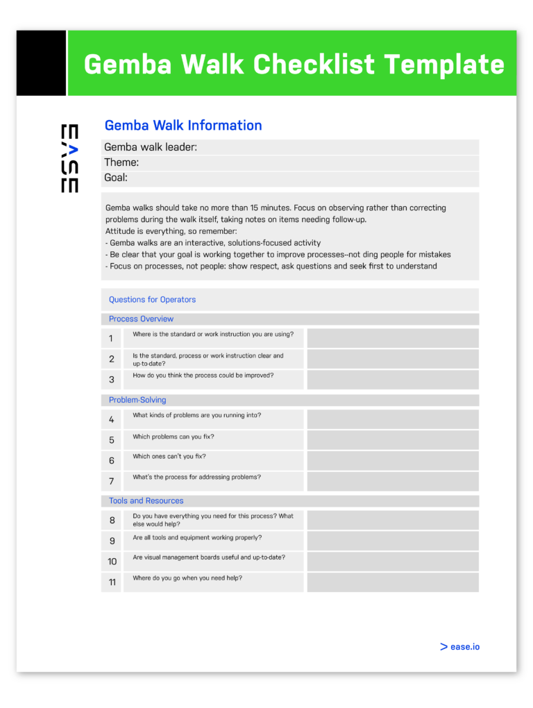 Gemba Walk Checklist Template Ease io Gemba Walk Checklist Template Ease io